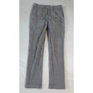 Seventy Venezia Striped Trouser Pants Womens TG 46 (US XL) Coastal Beach Blue